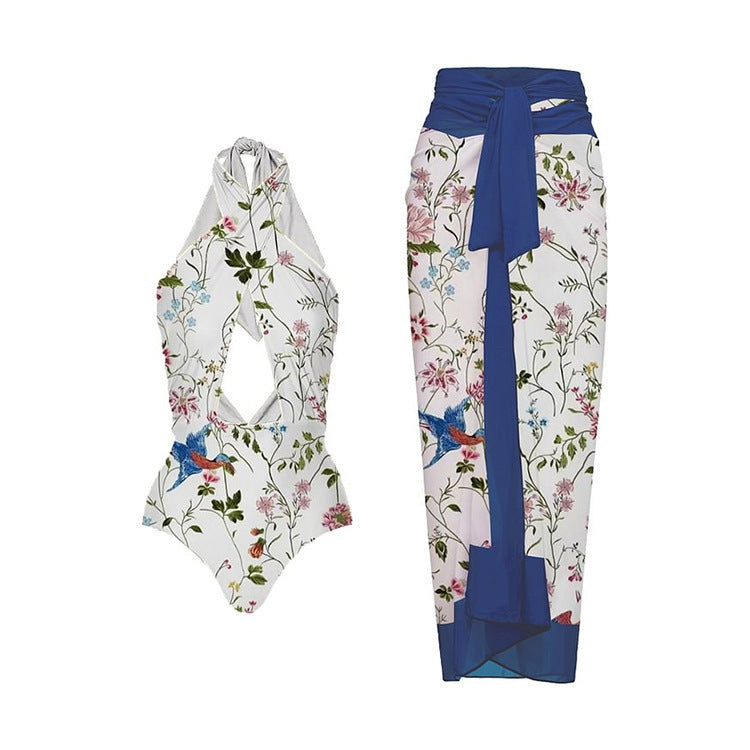 Dame badetøjssæt med elegant indpakningsdesign og blomsteraccenter Stilla