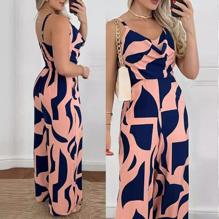 Dame stilfuld Jumpsuit med elegant print Stilla