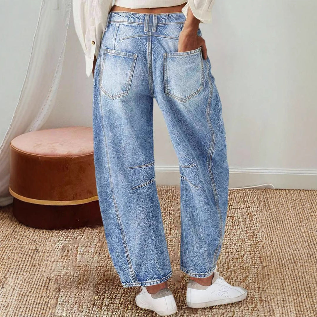 Dame brede jeans i afslappet vintage stil med kvalitetsdetaljer Stilla
