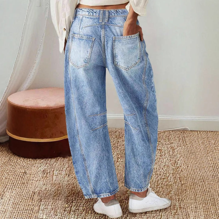 Dame brede jeans i afslappet vintage stil med kvalitetsdetaljer Stilla