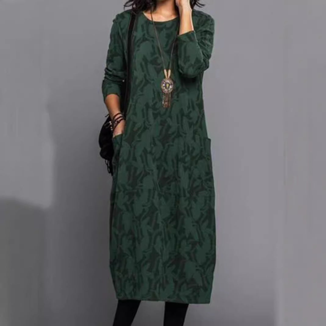 Dame Longsleeve kjole i elegant layering-stil Stilla