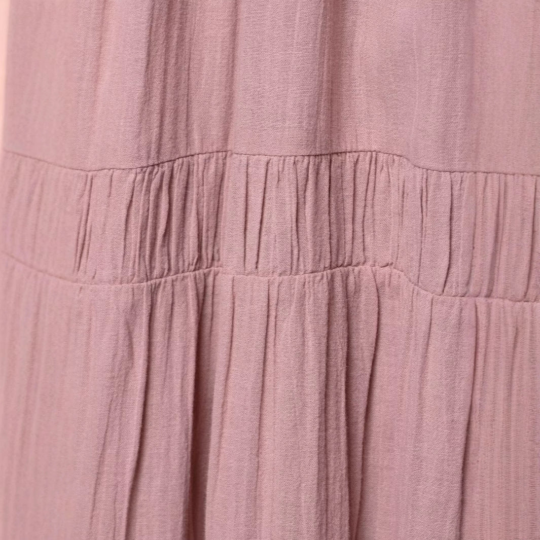 Femme Flydende Bohemian Maxi Kjole med Spaghetti Stropper og Flæsekant Stilla