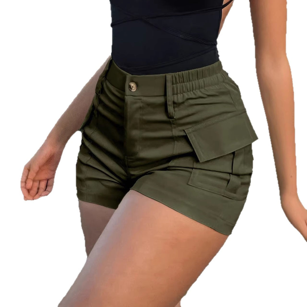 Dame Cargo-shorts med høj talje og praktiske lommer Skovae