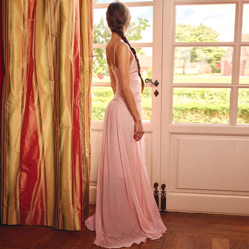 Damer Elegant Maxi-Kjole med Vavlook og sidelæg Skovae