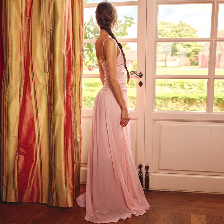 Damer Elegant Maxi-Kjole med Vavlook og sidelæg Skovae