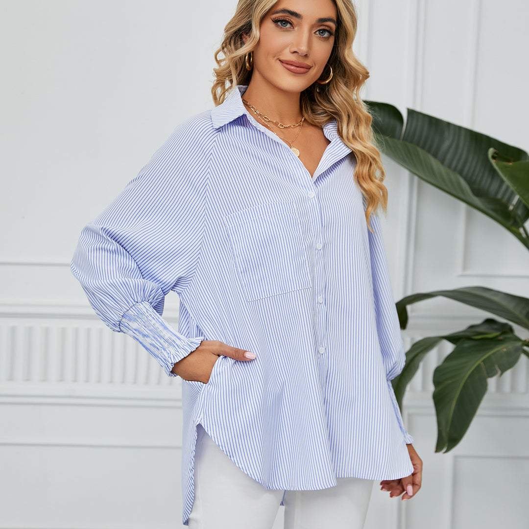 Damer casual oversized skjorte med striber Stilla