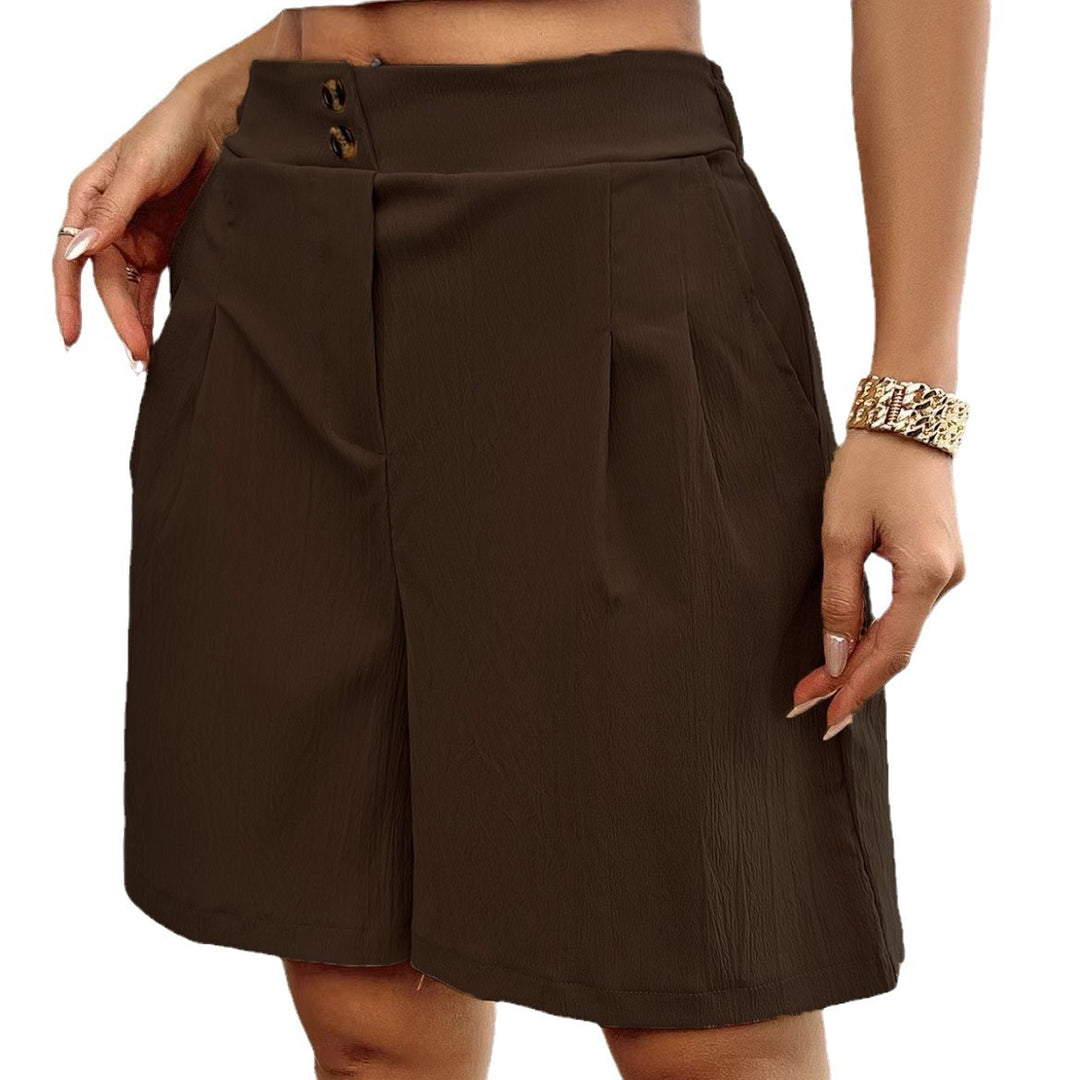 Dame mode shorts med høj talje og elegante folder detaljer Stilla