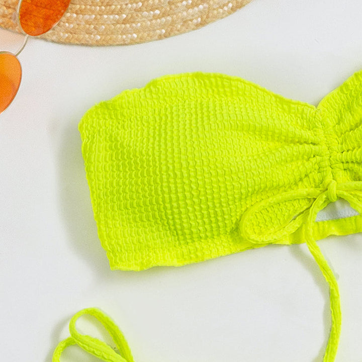 Dame Strapless Textureret Bikini Sæt Stilla