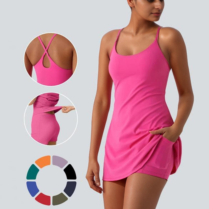 Damer Sporty Tankini med moderigtige indlæg og lommer Skovae