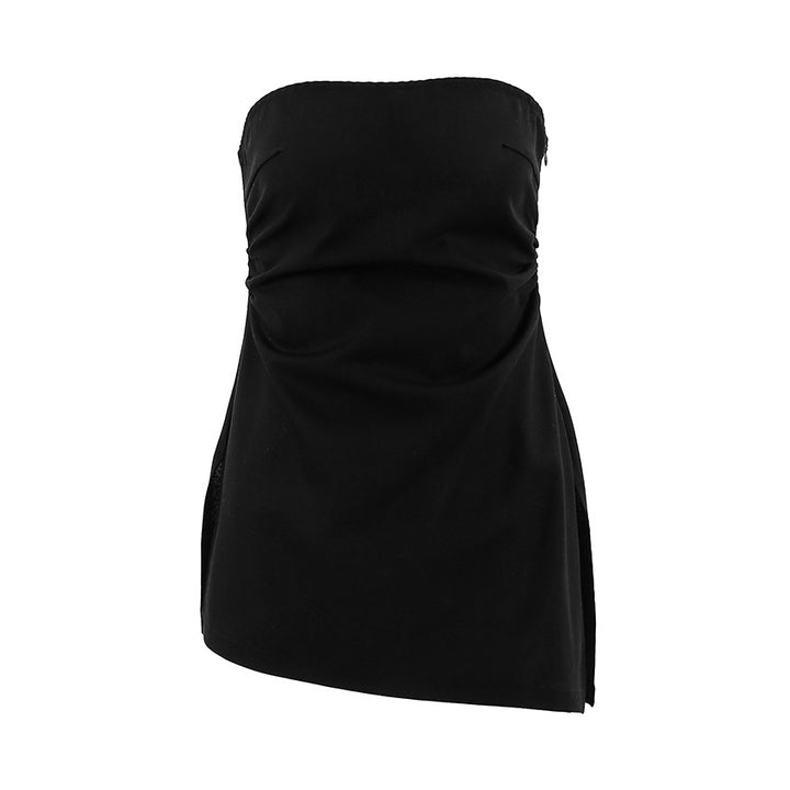 Dame Strapless Aftenkjole med asymmetrisk snit og kvalitetsstof Stilla