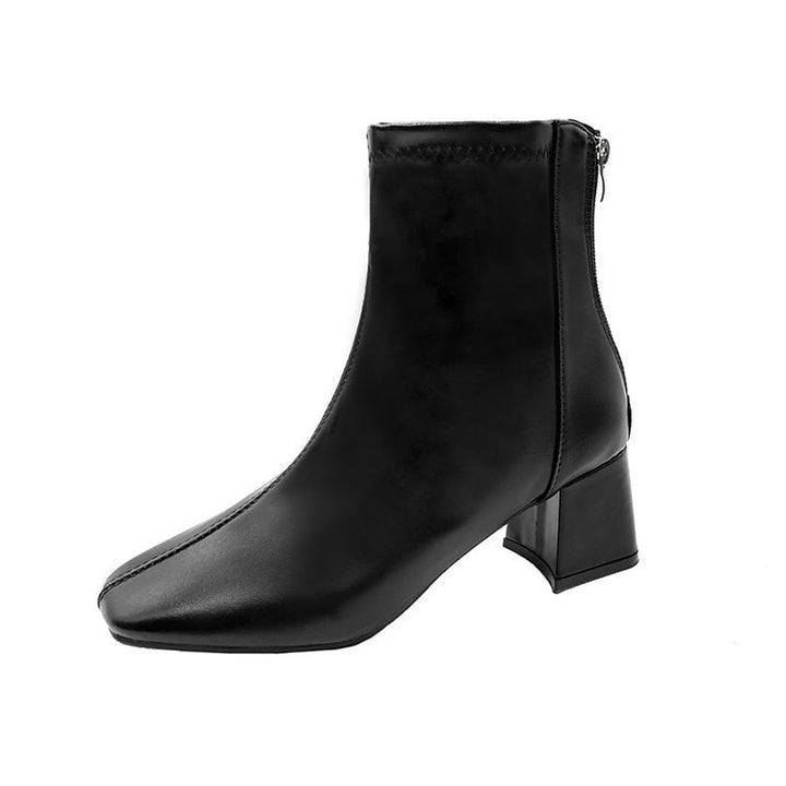 Dame Ankle Boots med spids tåområde og komfortabel blokhæl Stilla