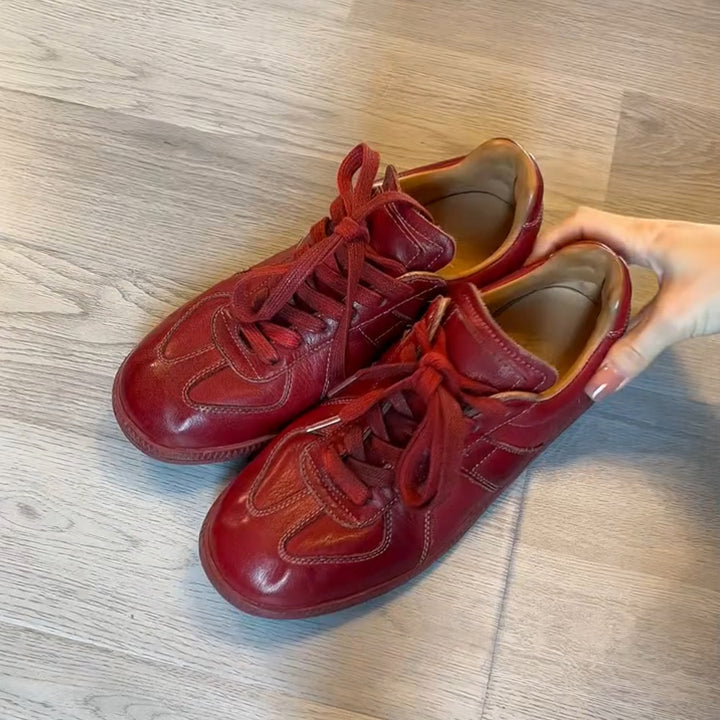 Kvinder Retro-look Mode Sneakers med Premium Læder Stilla