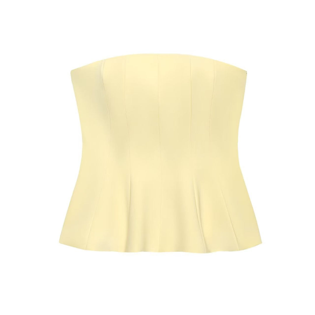 Dame Bustier-top med figursyngende snit og elegant plissering Skovae