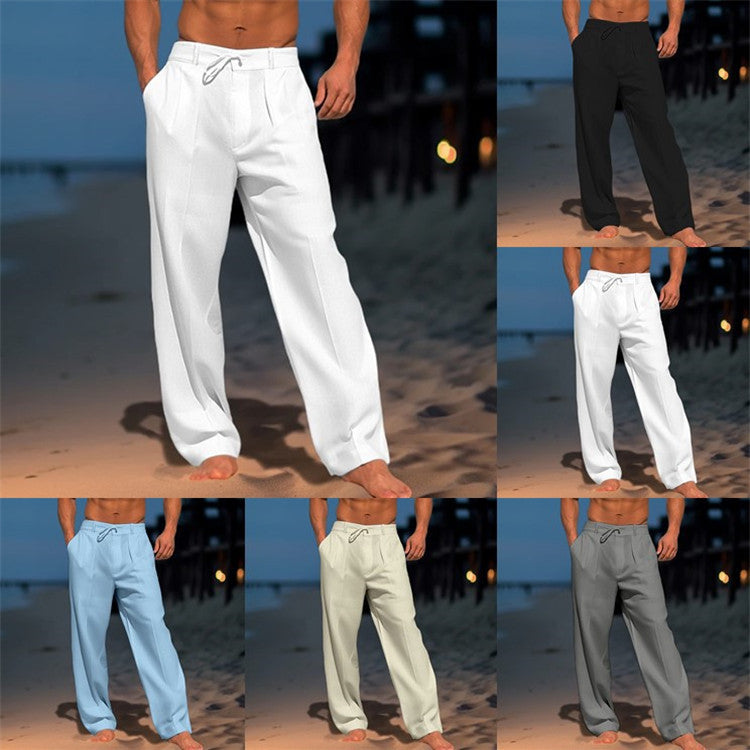 Herren casual strandbukser med blødt stof og elastisk talje Stilla