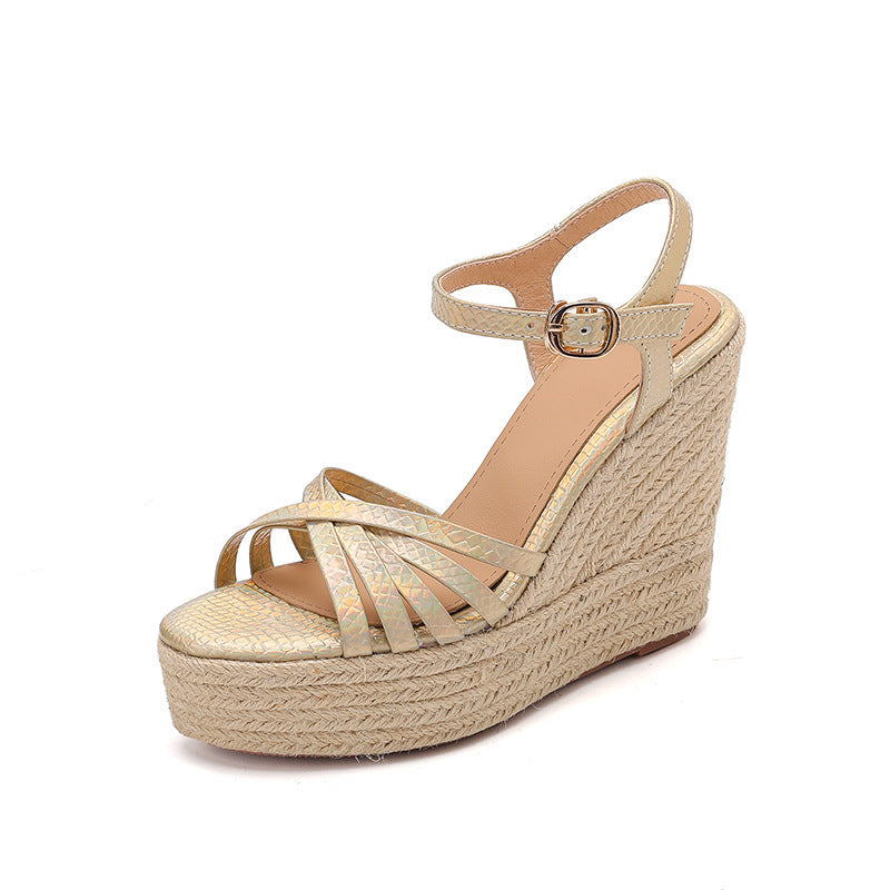 Femme Strappy Espadrille Wedge Sandaler Stilla
