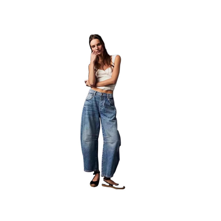 Dame Løst skåret Denimbukser i afslappet High-Waist stil Stilla