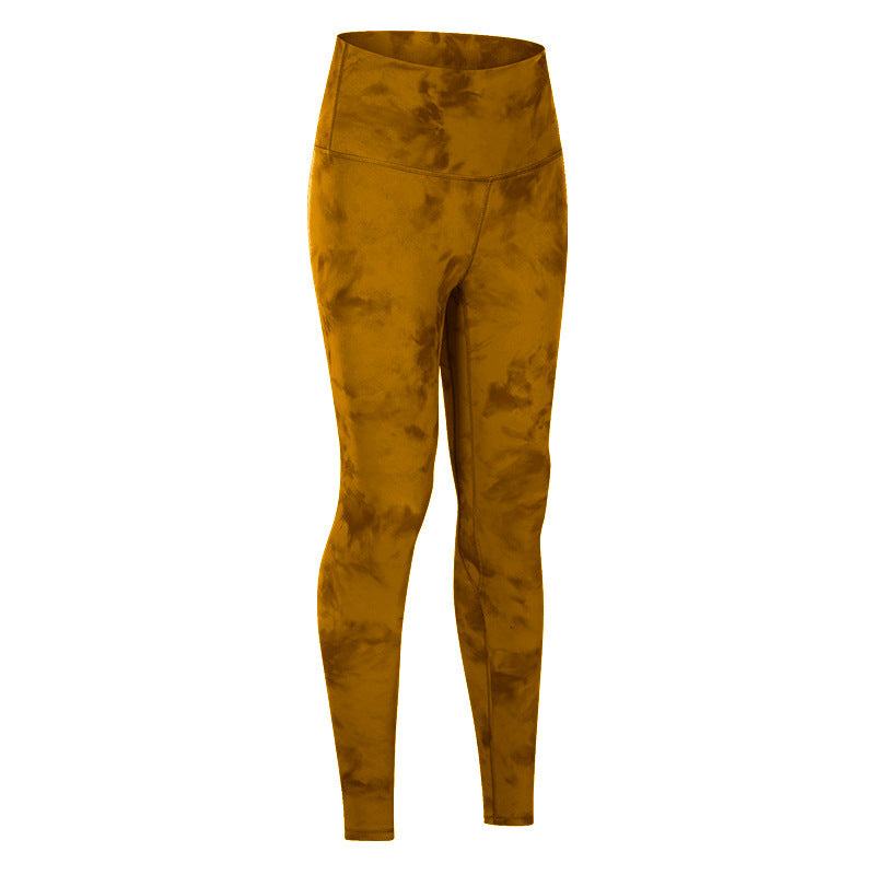Dame sport leggings med høj talje og moderne batikdesign Stilla