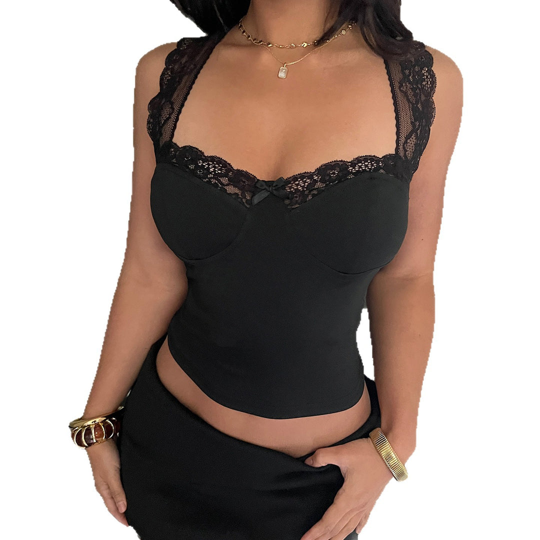 Dame spidsen camisole med elegant snit og legende detaljer Skovae