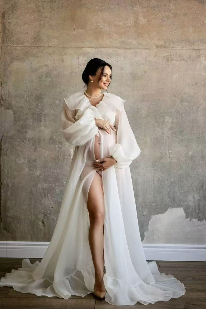 Dame æterisk transparent chiffon graviditetskjole Stilla