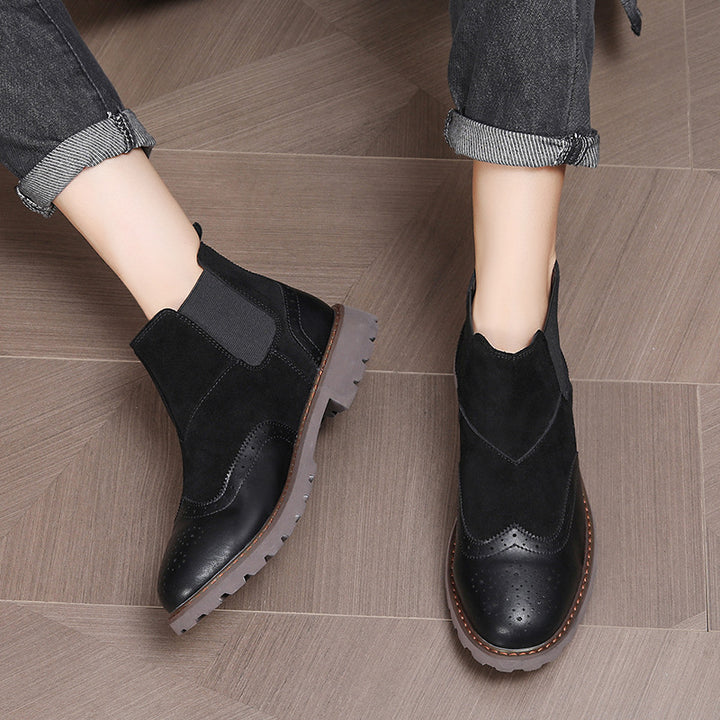 Herrer Elegant Dual-Material Chelsea Støvler Stilla
