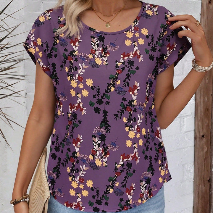 Damer chiffonbluse med blomsterprint og løs pasform Skovae