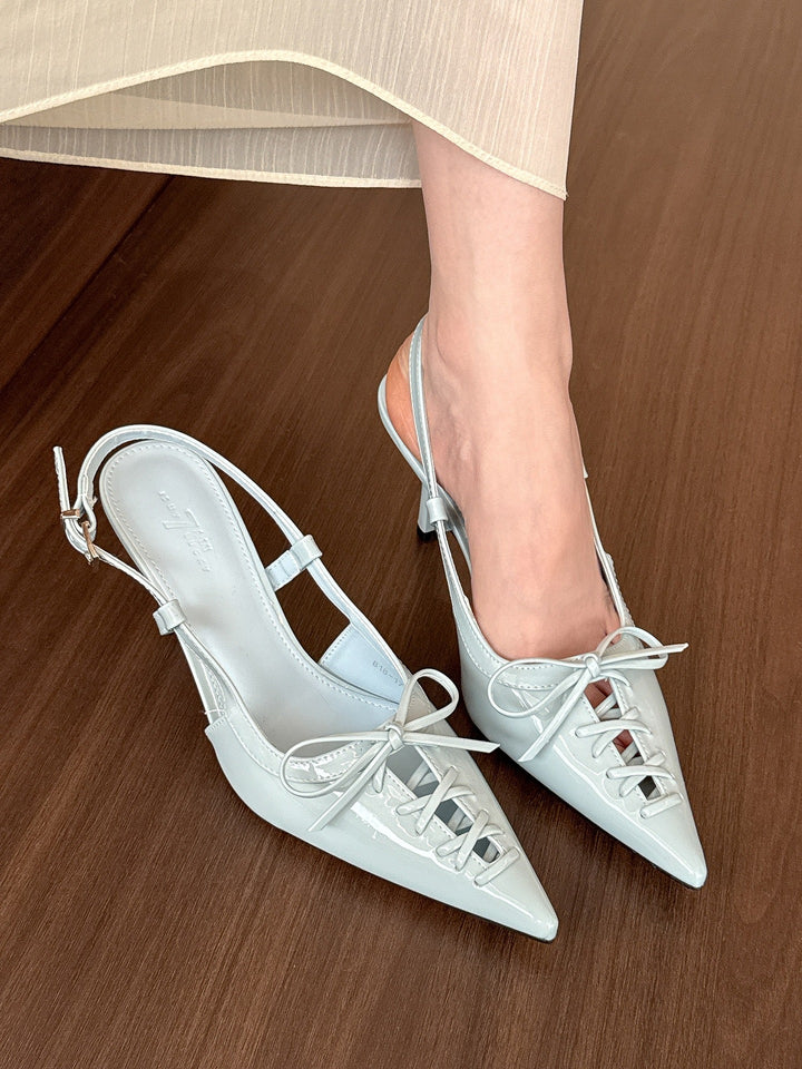 Dame elegante spidse Slingback-hæle med spidse detaljer Stilla