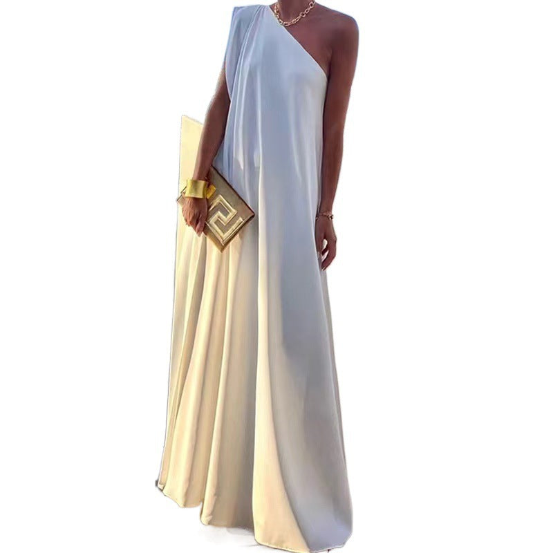 Femme Elegante Én-skulder Maxi Kjole Stilla
