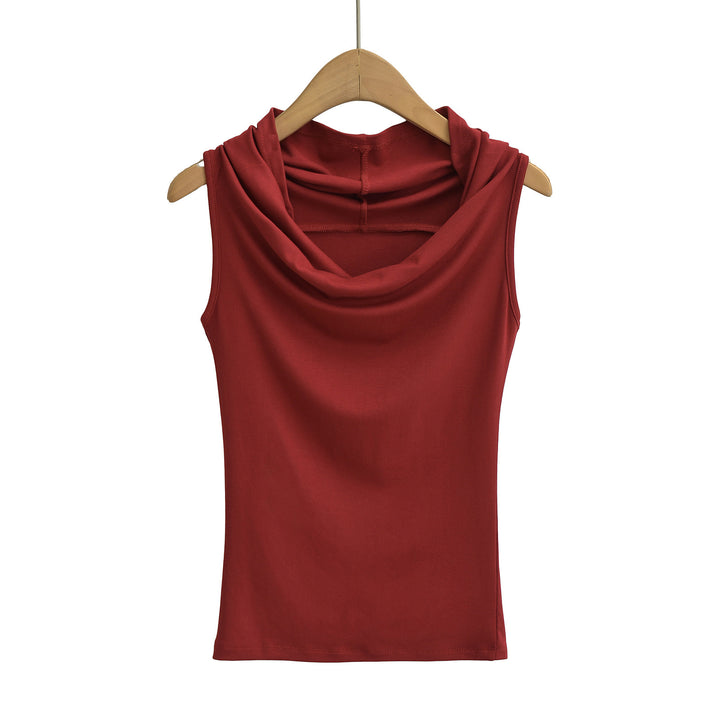 Dame ærmeløs Cowl-top i blødt, elastisk materiale Stilla