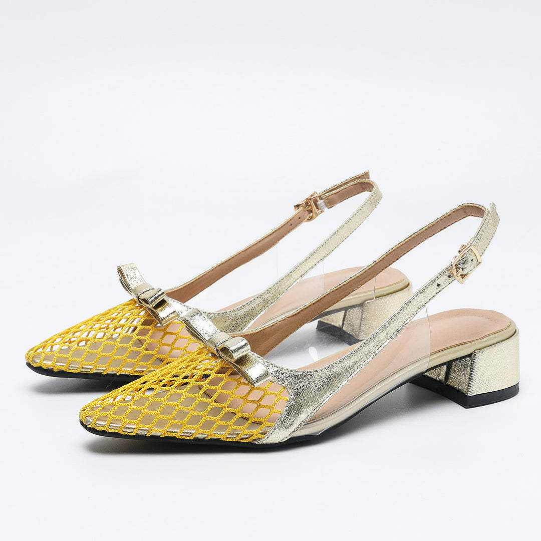 Dame Slingback sko med moderigtigt netdesign og elegant glimmer Stilla