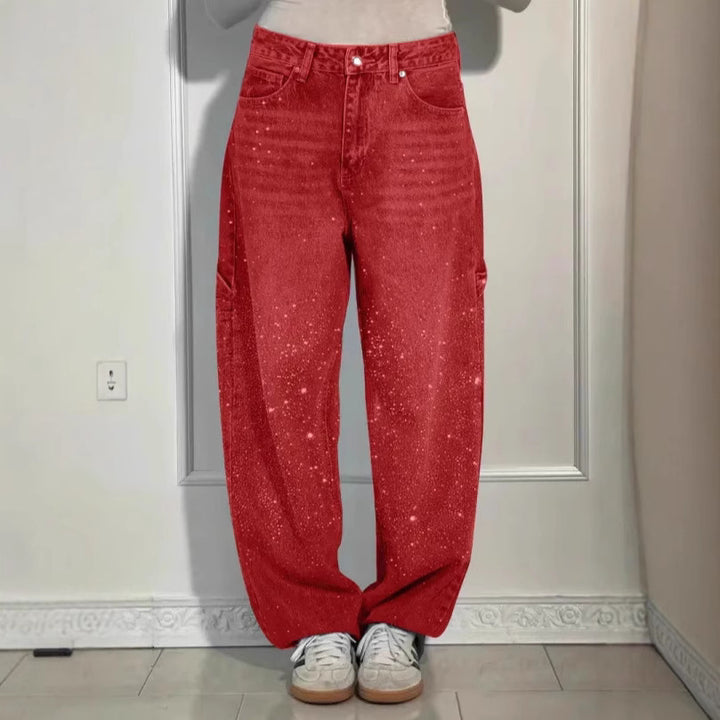 Kvinder Glitrende Baggy Jeans Stilla