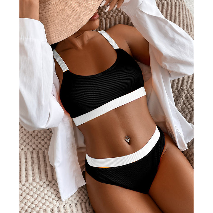 Dame To-delt Bikiniset med sporty snit og raffineret ribstruktur Stilla
