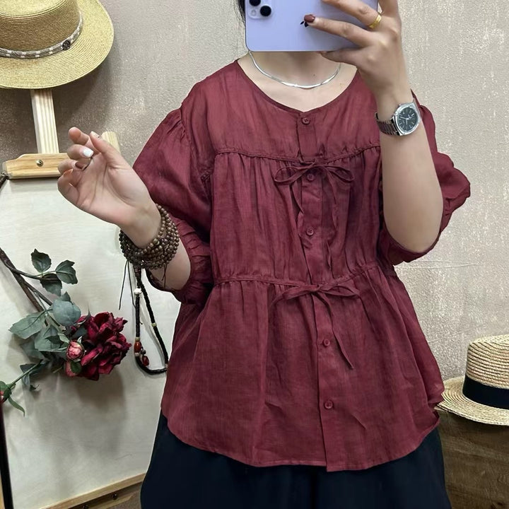 Dame Casual Button-Up Tunika Bluse Stilla