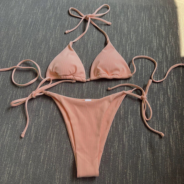 Dame trekant-bikini-sæt med justerbare stropper og fugttransporterende materiale Stilla
