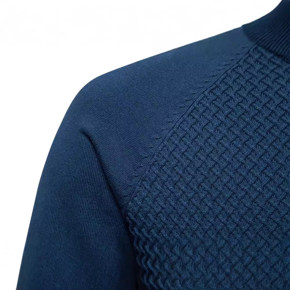 Herrer strukturpullover med moderne vaffelmønster og rund halsudskæring Stilla