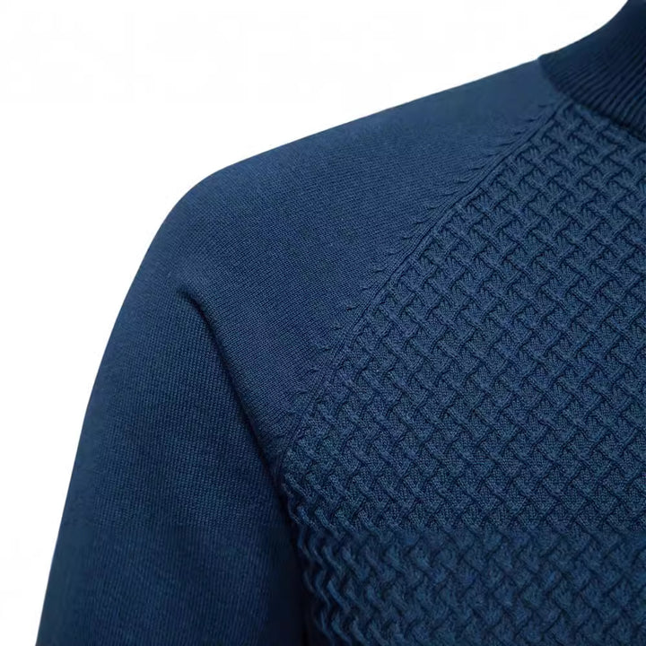 Herrer strukturpullover med moderne vaffelmønster og rund halsudskæring Stilla