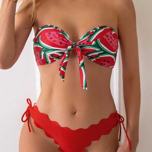 Dame Bandeau-Bikini med legende knudedesign Skovae