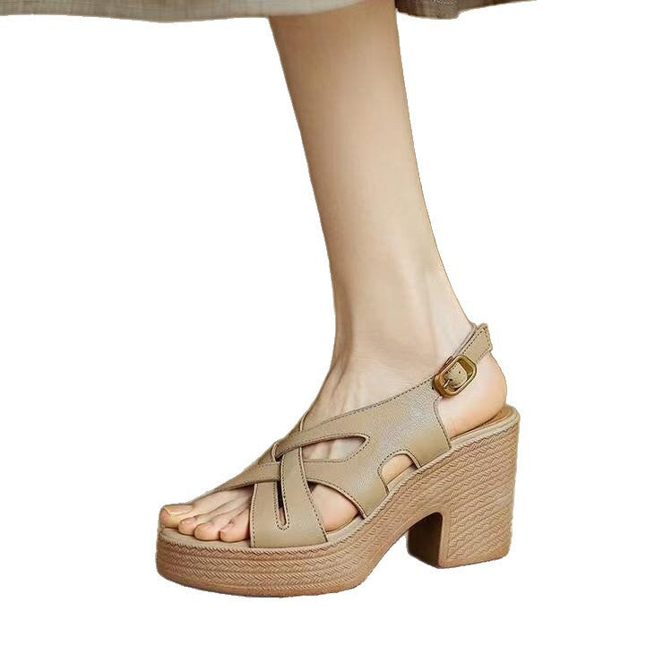 Femme Cross-Strap Comfort Højhælede Sandaler Stilla