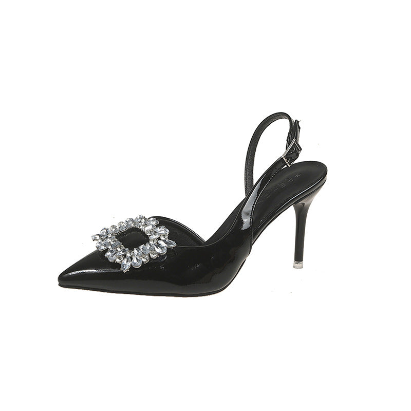 Dame elegante Slingback-pumps med krystaludsmykning Stilla