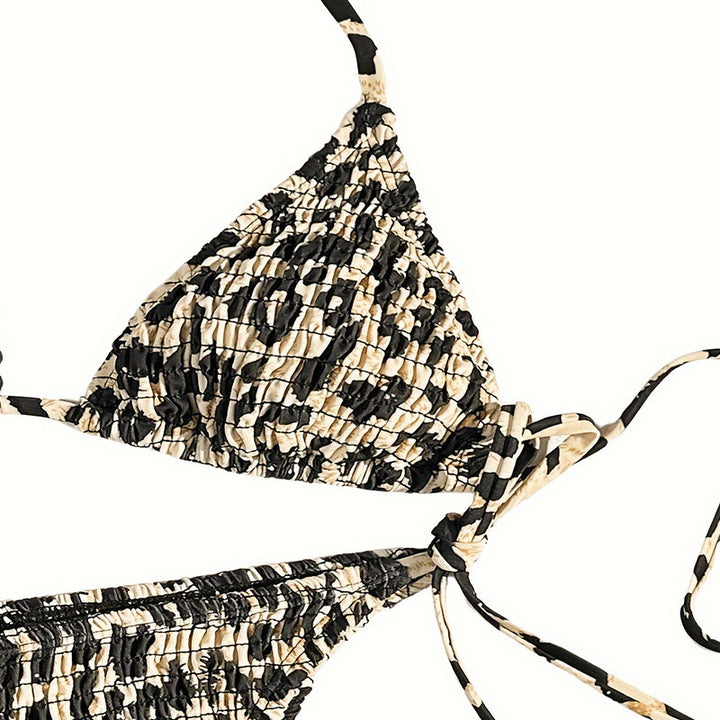 Dame Triangel-Bikini med elegant flæsemønster og justerbare bindebånd Stilla