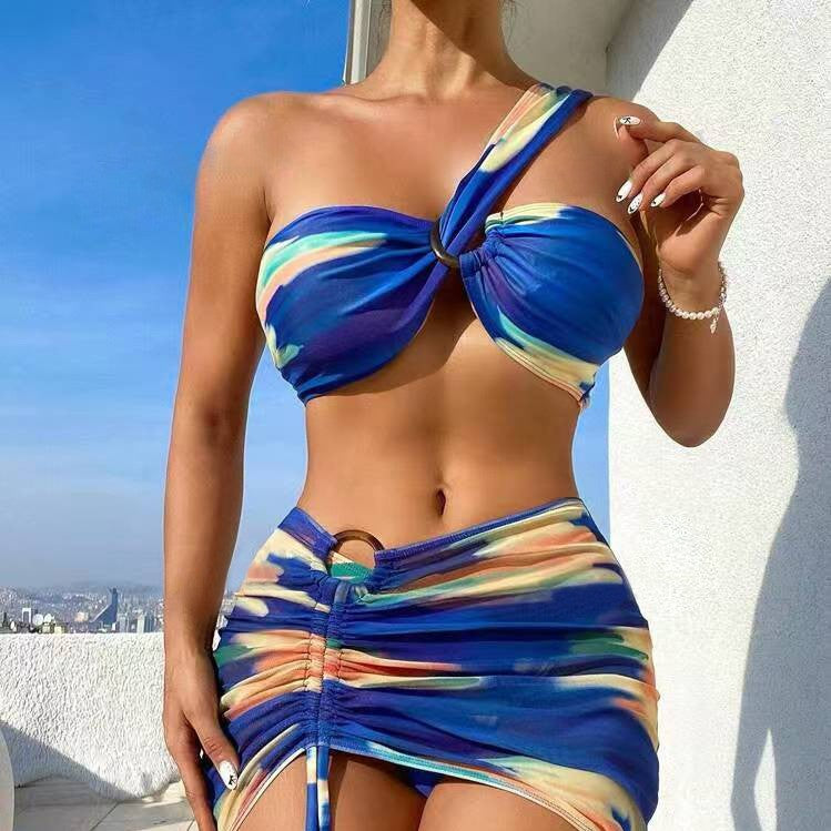 Dame bikini-top med asymmetrisk snit og moderigtigt indpakningsdetalje Stilla