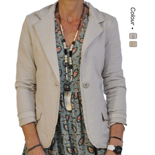 Kvinder Elegant Blazer med Strukturerede Detaljer og Slim-Fit Snit Skovae