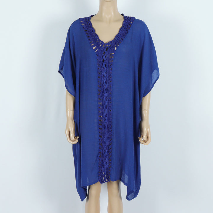 Dame kaftan med snit og dekorativ spidsudsmykning Stilla