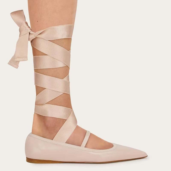 Femme Elegante Snøre-Spitze Flade Stilla