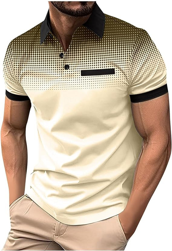 Herre Polo-shirt med kortærmet i gradient-mønster Stilla