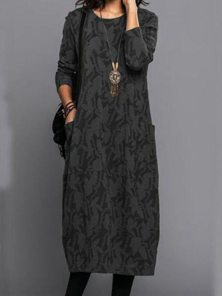 Dame Longsleeve kjole i elegant layering-stil Stilla