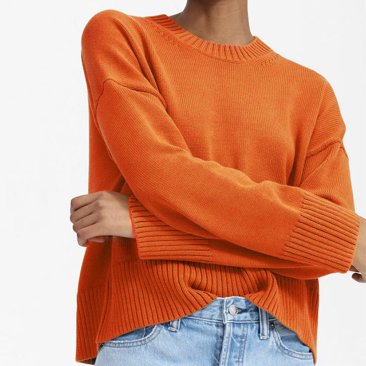 Dame afslappet oversized striktrøje med struktureret design Stilla