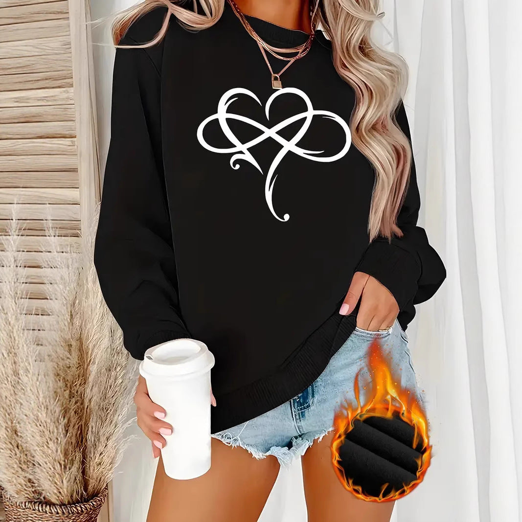 Kvinders sweatshirt med kreativt hjerte design og afslappet pasform Stilla