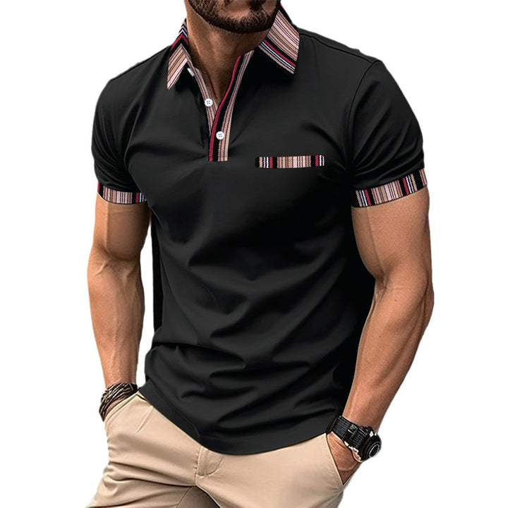 Herrer fritids polo shirt med moderigtige stribekrave og praktisk brystlomme Stilla