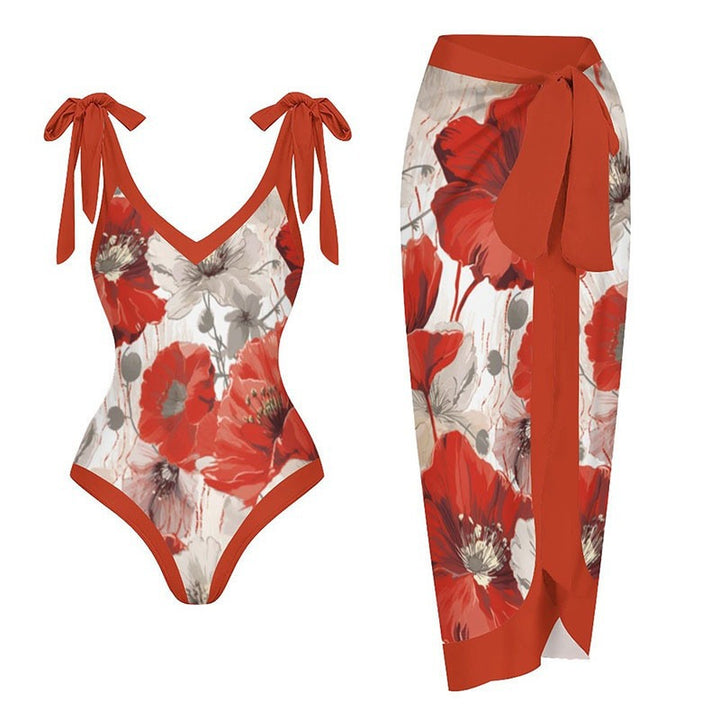 Femme Wickelstil Éntydel Badeanzug med matchende Sarong Stilla
