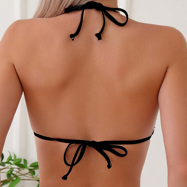 Dame Triangel-Bikini med elegante guld accenter Skovae 1779792101